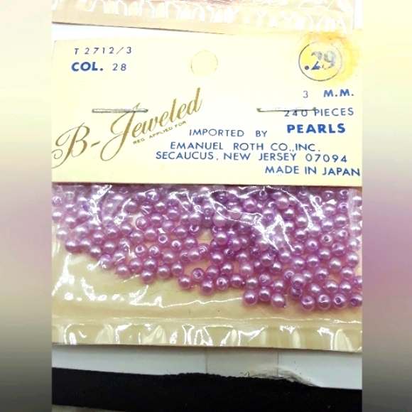 Vintage B-Jeweled Mini Beads Roth Co. 6 Paks Made in Japan - Picture 4 of 6